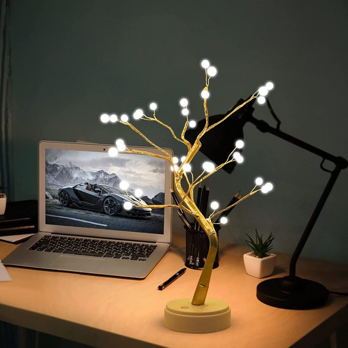 ARBOL BONSAI LED ESFERA 50 CMS